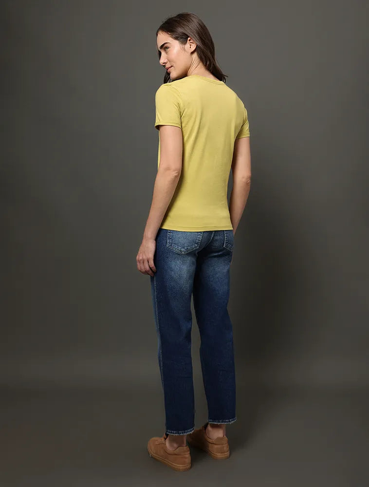 BLUSA CKJ FEM LOGO CKJ VERDE PISTACHE