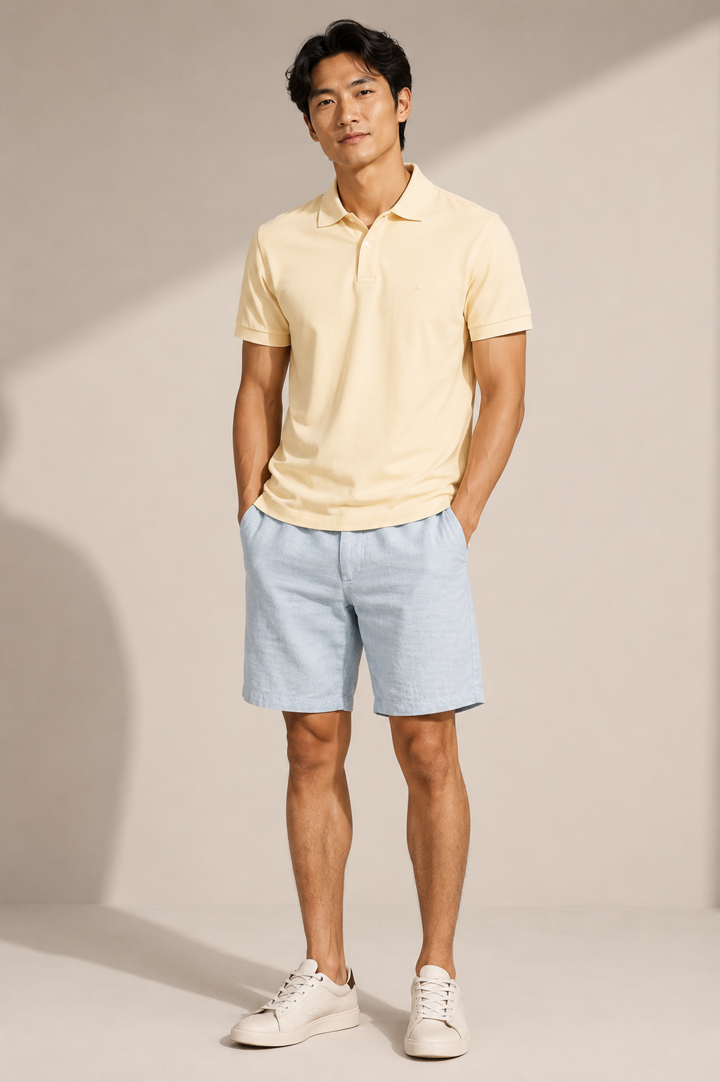 POLO MAS MC ARAMIS BASICA PIQUET AMARELO CLARO