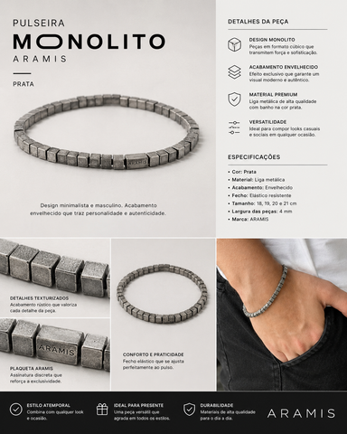PULSEIRA MONOLITO ARAMIS PRATA