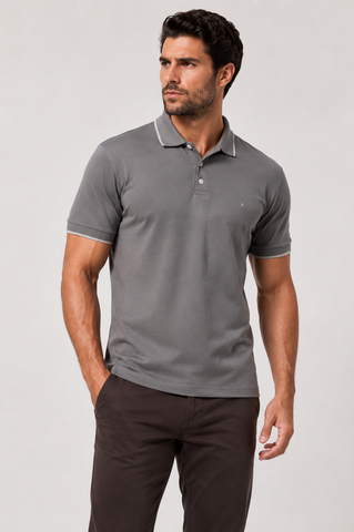 POLO MAS MC CLASSIC 1 FRISO ARAMIS QUARTZO/CINZA CLARO