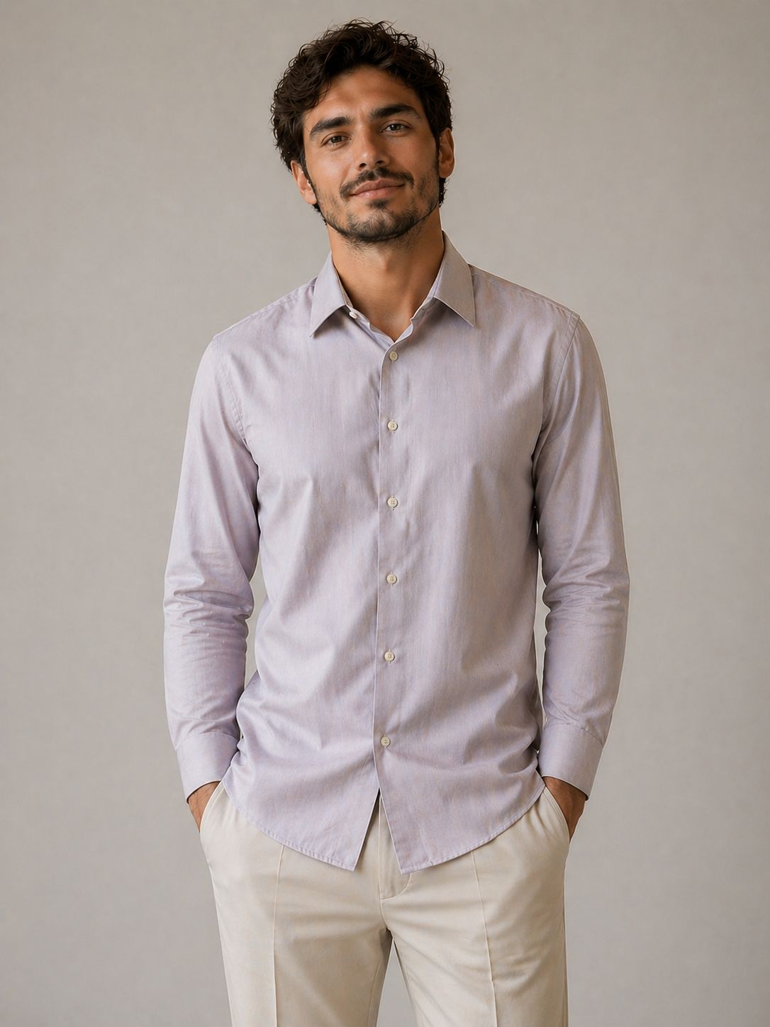CAMISA ML REG FIO 50 EGIPCIO PETRONAS CASTANHO