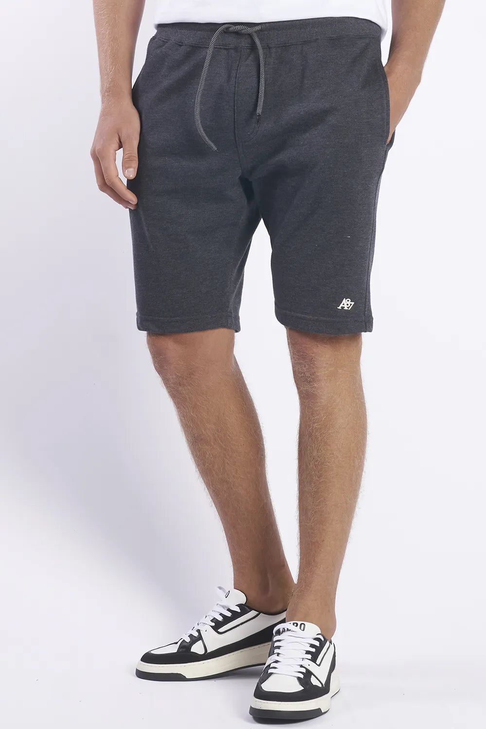 BERMUDA MAS MOLETOM AEROPOSTALE PRETO