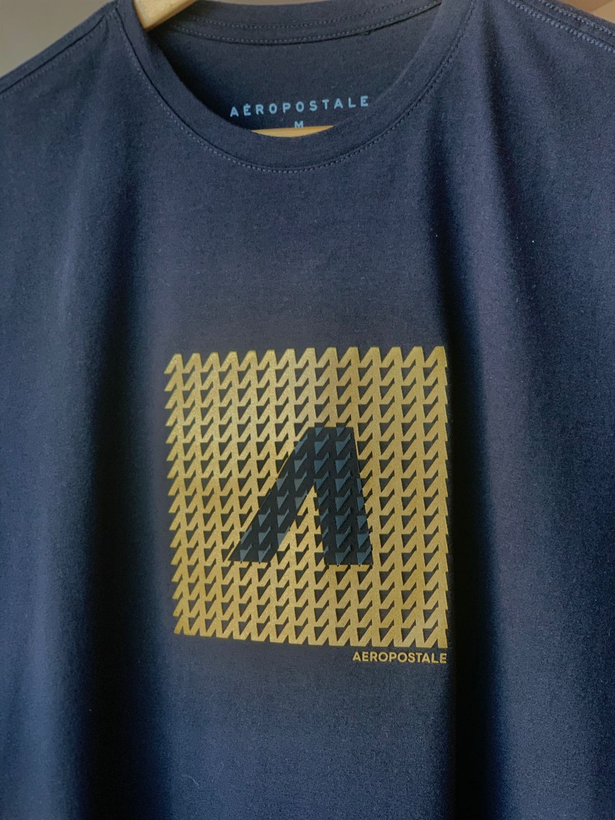 CAMISETA MAS MC PLATINUM AEROPOSTALE PRETO