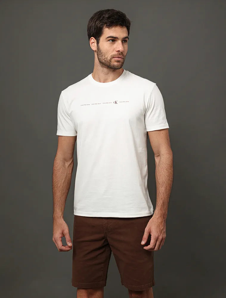 CAMISETA CKJ MAS MC LOGO CALVIN KLEIN CK OFF WHITE
