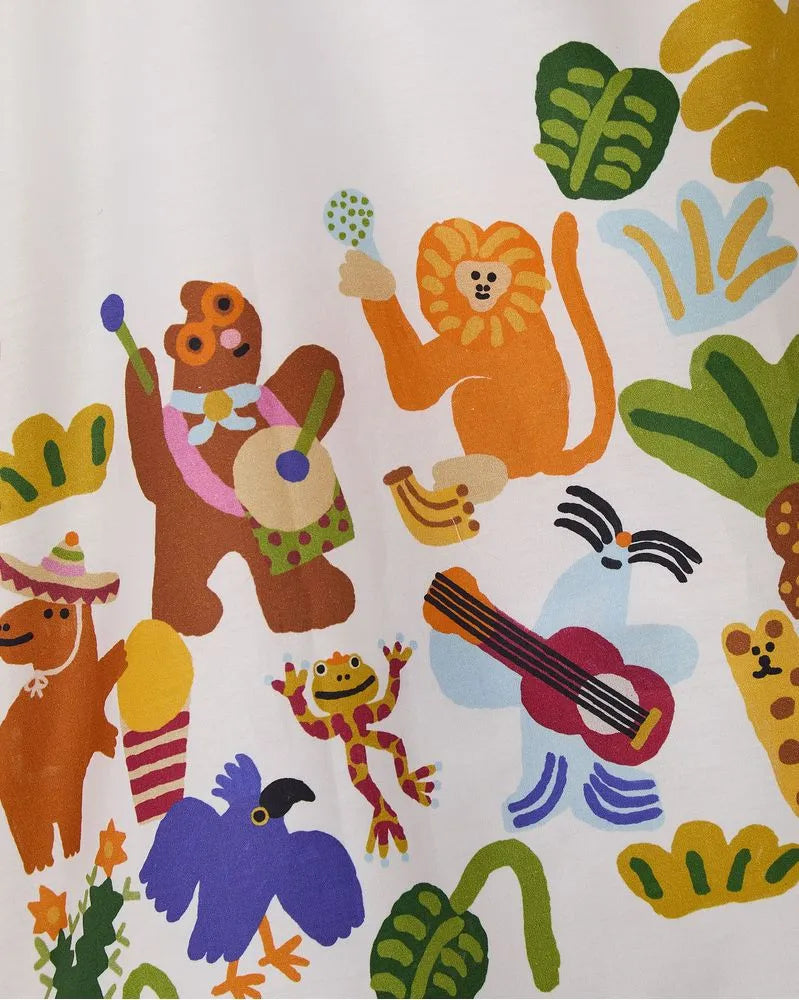 VESTIDO FEM BANDA DA FLORESTA FABULA BRANCO