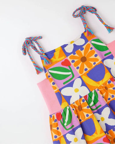 VESTIDO FEM MALHA MULTIFLOR FABULA COLORIDO