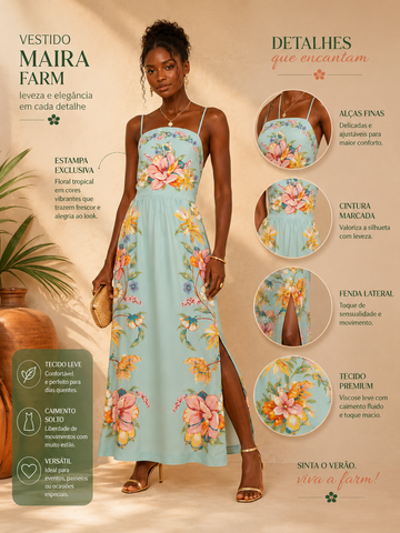 VESTIDO CROPPED MAIRA FARM VERDE MENTA