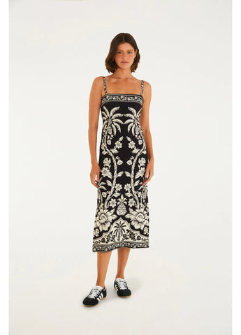 VESTIDO FEM MIDI GUANACASTE FARM PRETO