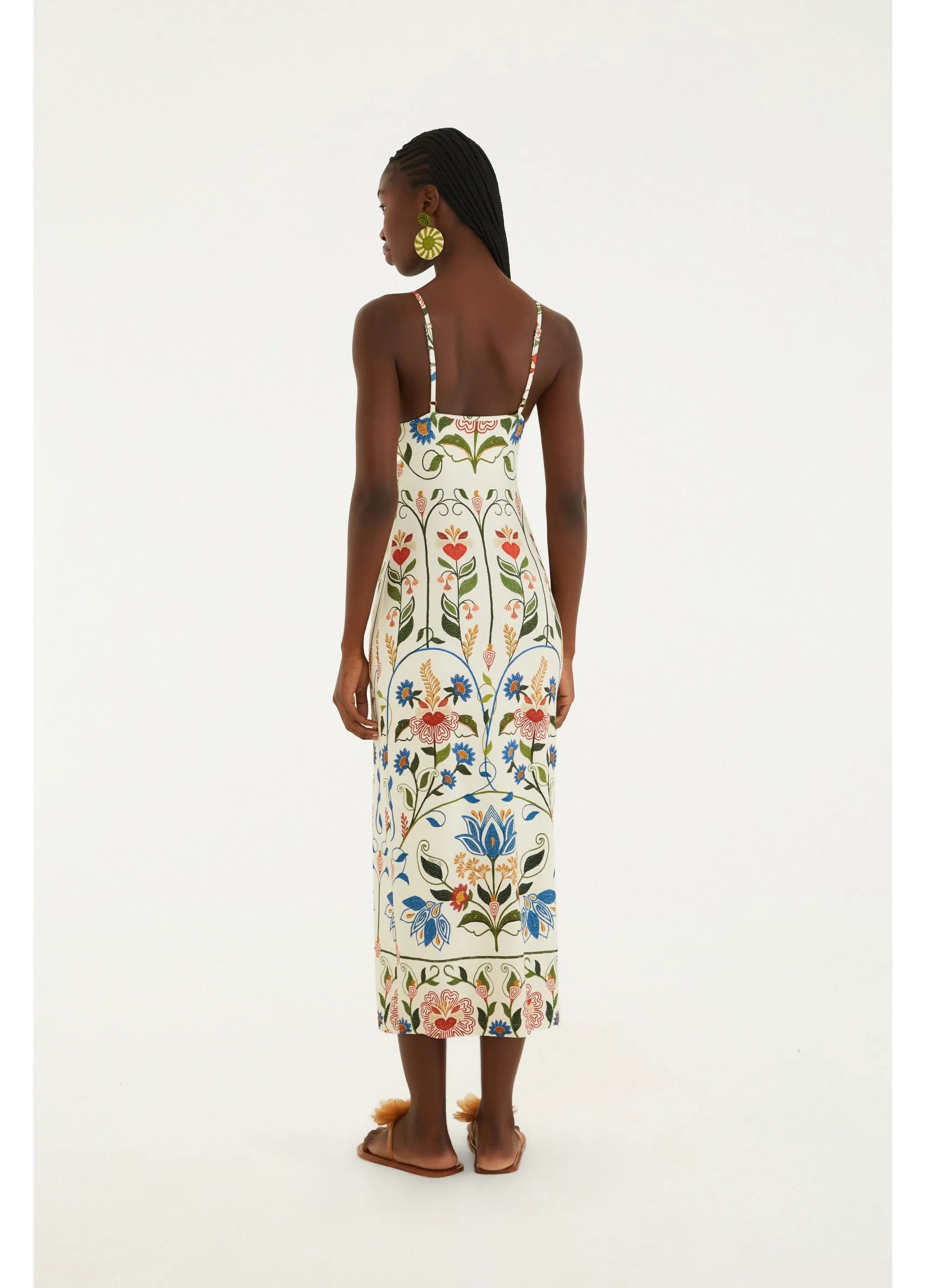 VESTIDO FEM ALCA JARDIM BELEZA FARM BEGE