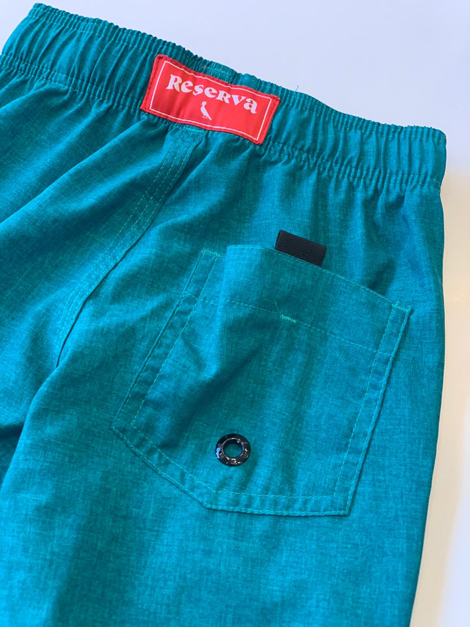 BERMUDA SHORT RSV MINI MAS PRAIA TEXTURA VERDE BANDEIRA