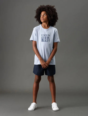 CAMISETA CKJ KIDS MAS MC LOGO SERIF FONT LAVANDA