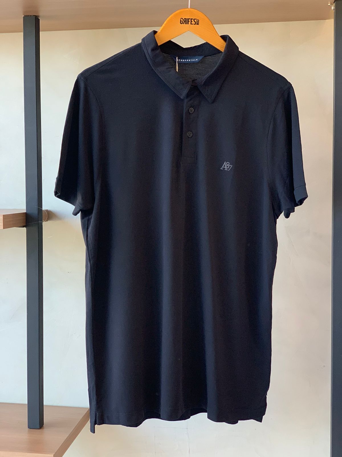 POLO MAS MC PIMA AEROPOSTALE PRETO