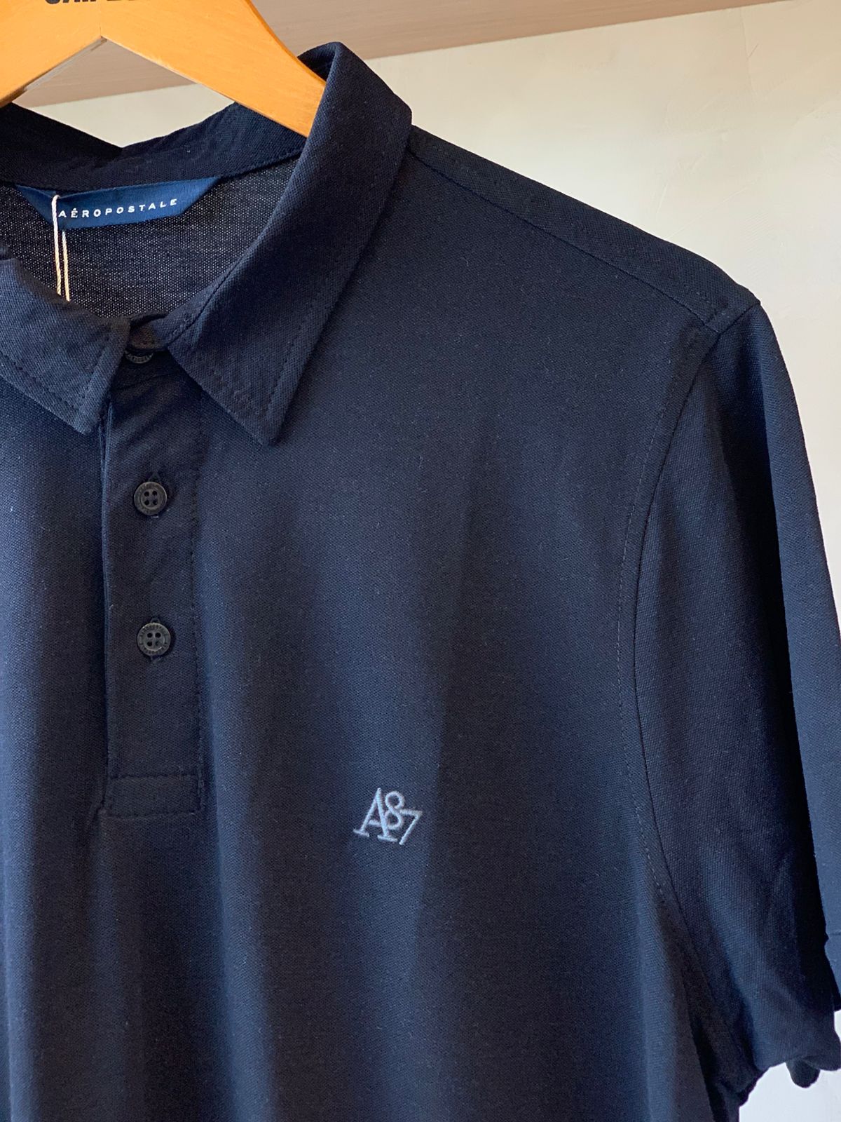 POLO MAS MC PIMA AEROPOSTALE PRETO