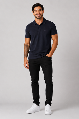 POLO MAS MC PIMA AEROPOSTALE PRETO