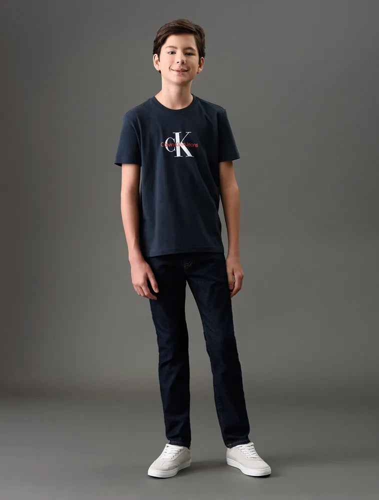 CAMISETA CKJ KIDS MAS MC LOGO REISSUE MARINHO