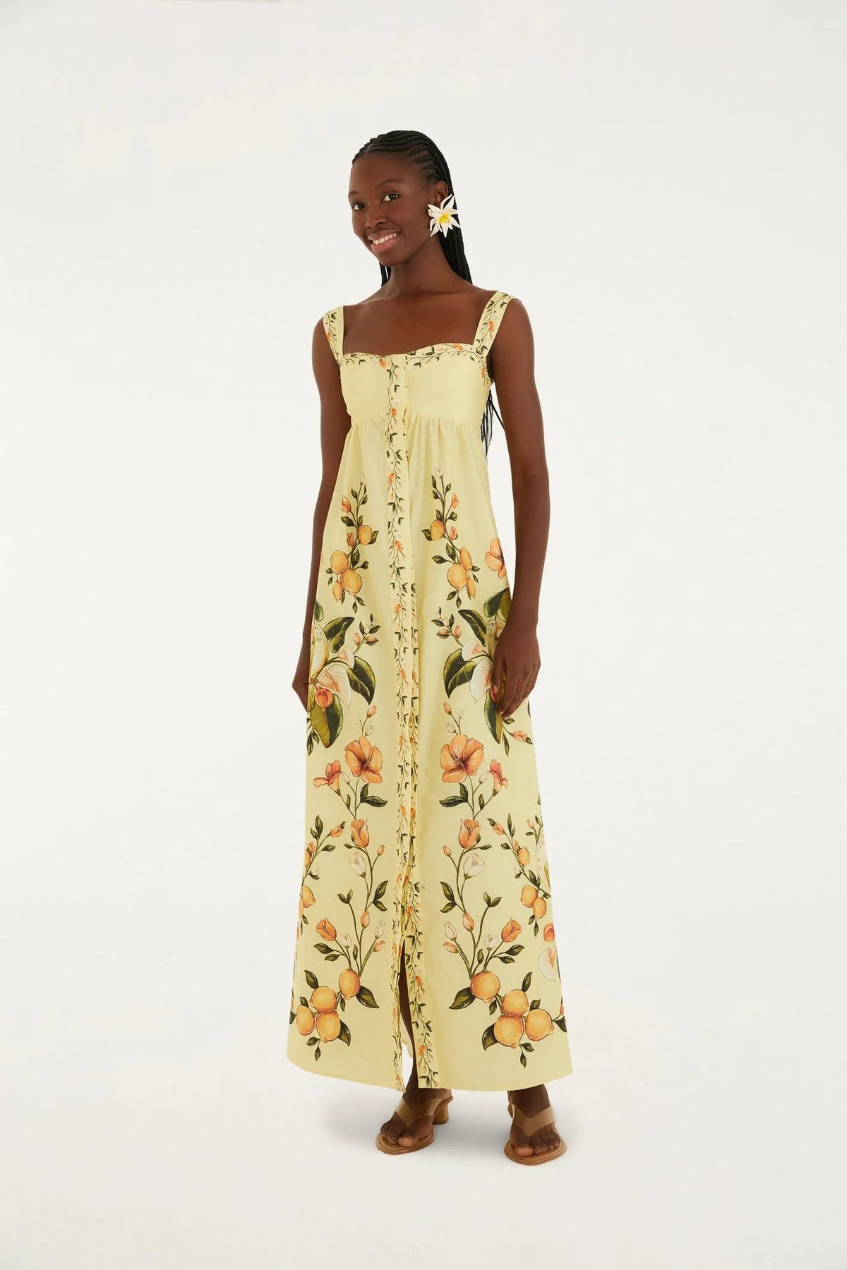 VESTIDO LONGO ALCA BOSQUE CHIC FARM VERDE PISTACHE