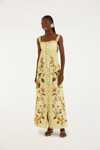 VESTIDO LONGO ALCA BOSQUE CHIC FARM VERDE PISTACHE