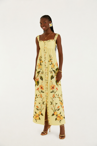 VESTIDO LONGO ALCA BOSQUE CHIC FARM VERDE PISTACHE
