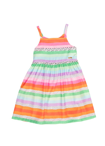 VESTIDO FEM GEOCATS ALPHABETO ROSA/VERDE