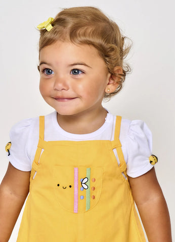 MACAQUINHO FEM ABELHINHAS ALPHABETO AMARELO