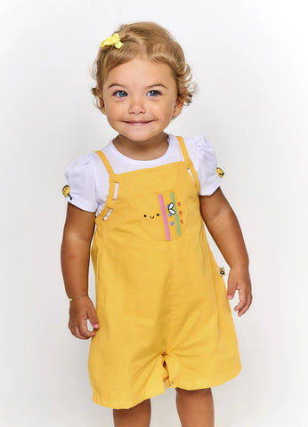 MACAQUINHO FEM ABELHINHAS ALPHABETO AMARELO