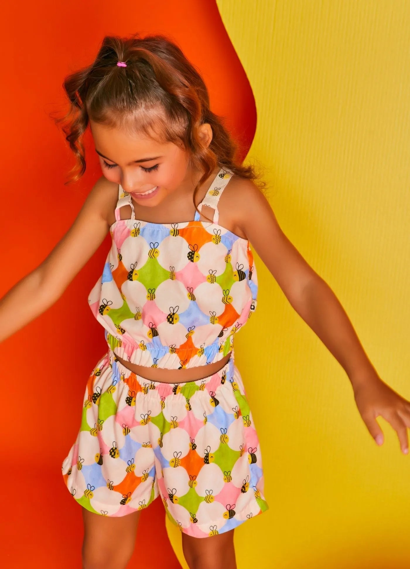 CONJ FEM ABELHINHAS ALPHABETO ROSA/OFF WHITE