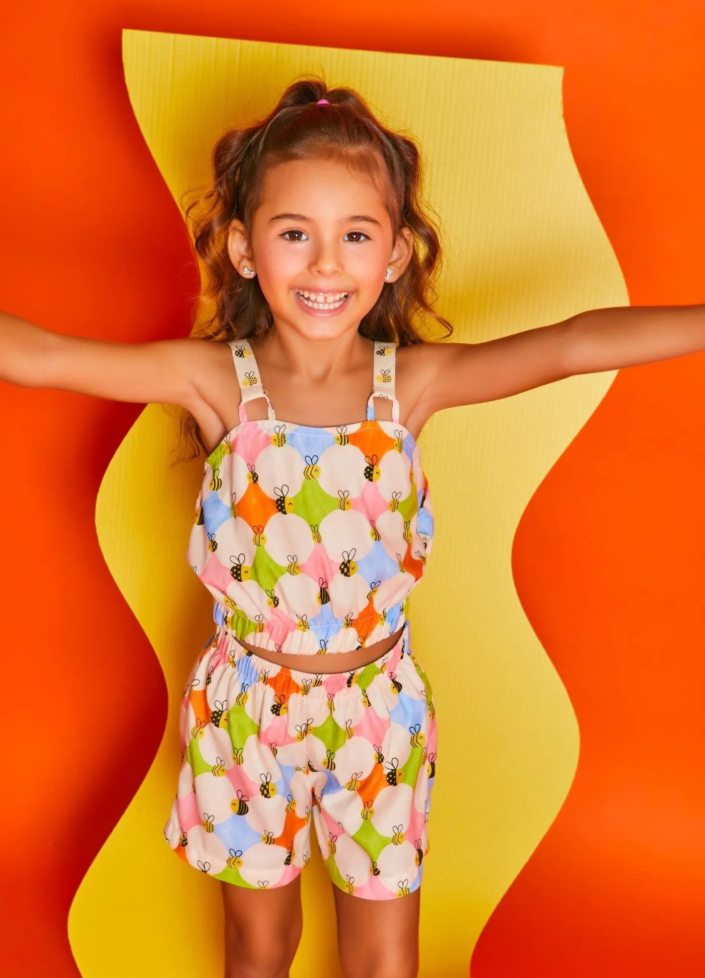 CONJ FEM ABELHINHAS ALPHABETO ROSA/OFF WHITE