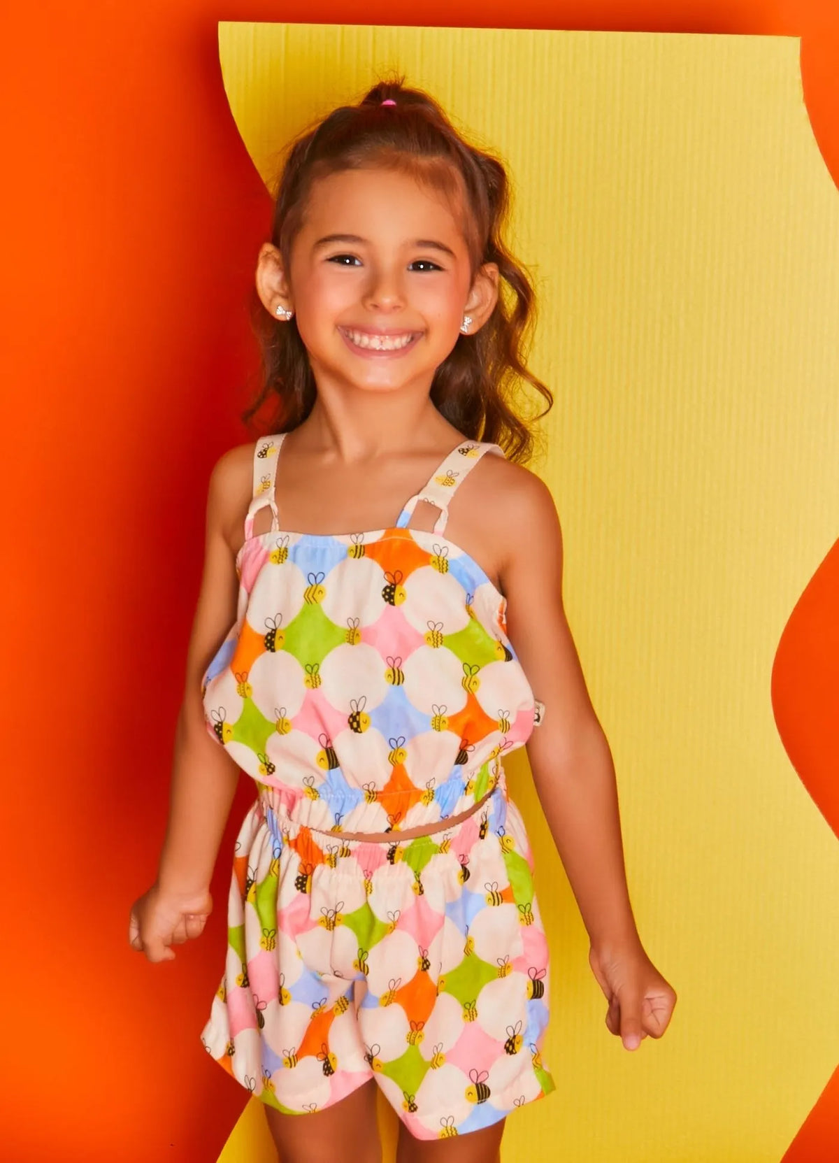 CONJ FEM ABELHINHAS ALPHABETO ROSA/OFF WHITE