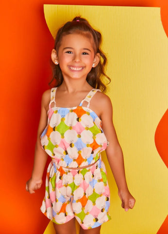 CONJ FEM ABELHINHAS ALPHABETO ROSA/OFF WHITE