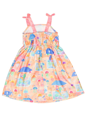 VESTIDO FEM CASA DE SEREIA ALPHABETO LARANJA