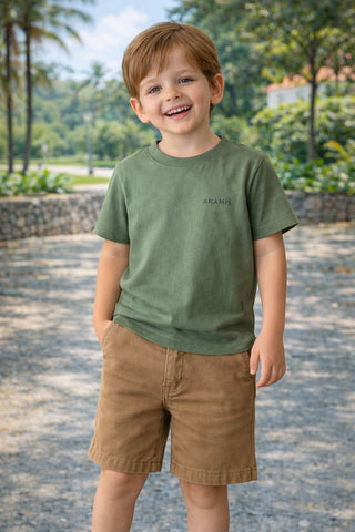 CAMISETA ARAMIS INF MC ESTAMPA PRANCHA MILITAR