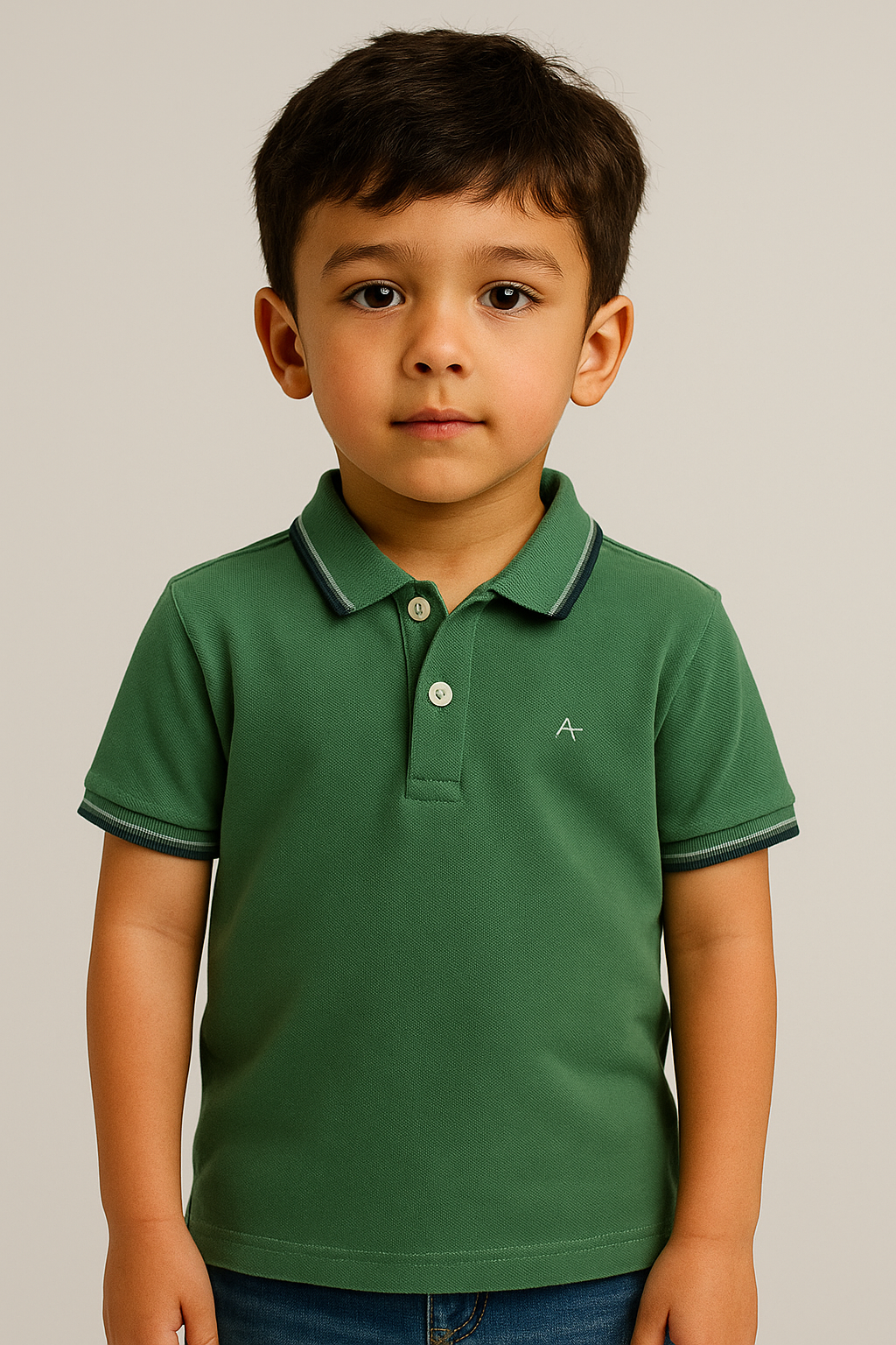 POLO MAS MC ARAMIS INF BASICA 4 FRISOS SELVA/MILITAR