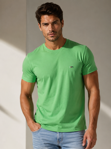 CAMISETA LACOSTE MC MASC BASICA VERDE CLARO TTF