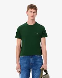 CAMISETA LACOSTE MC MASC BASICA VERDE MUSGO S86