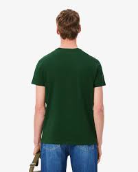 CAMISETA LACOSTE MC MASC BASICA VERDE MUSGO S86