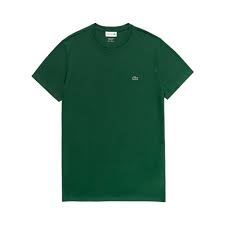 CAMISETA LACOSTE MC MASC BASICA VERDE MUSGO S86