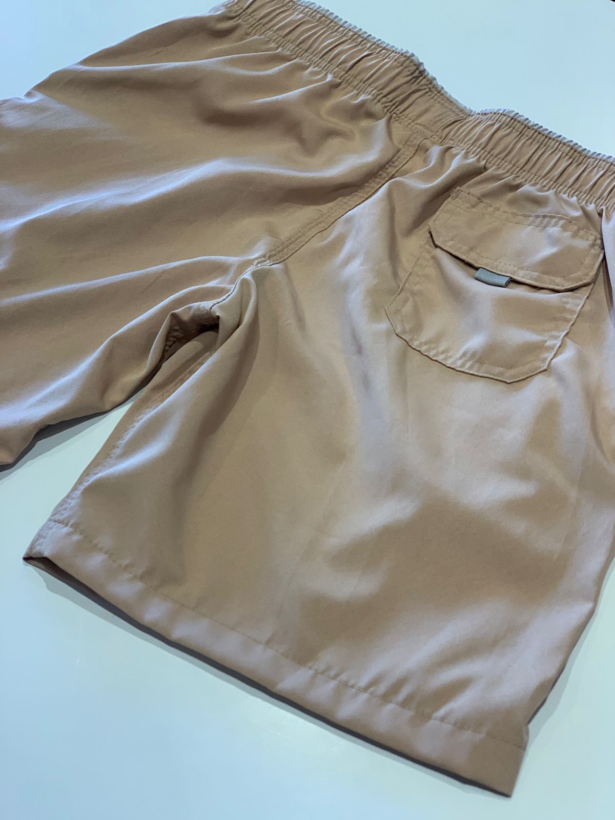 SHORT TACTEL MASC KIDS LISO BEGE/CINZA