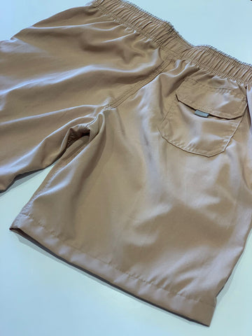 SHORT TACTEL MASC KIDS LISO BEGE/CINZA