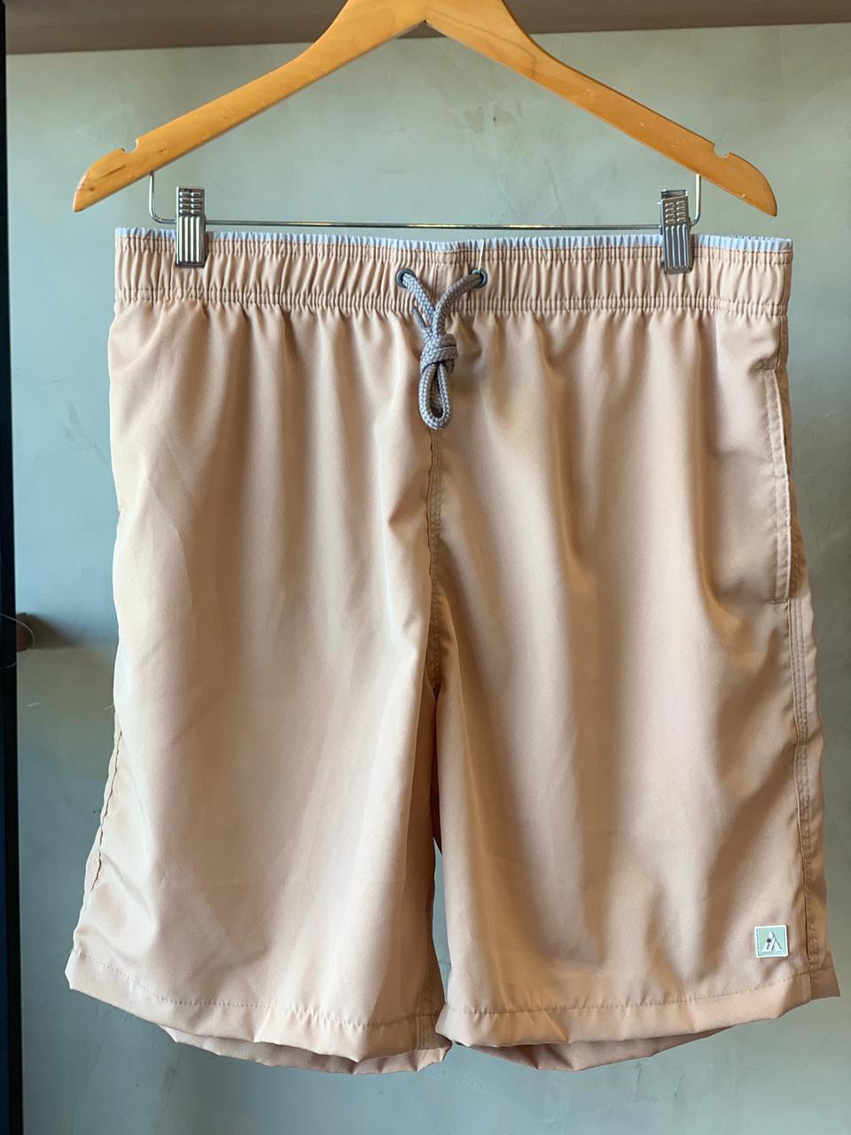 SHORT TACTEL MASC LISO JAIAL BEGE/CINZA