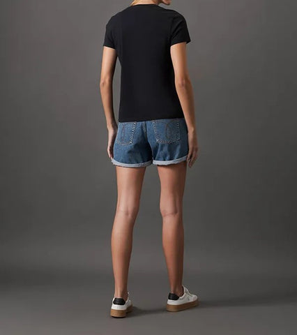 BLUSA CKJ FEM MC REISSUE RETANGULO PRETO