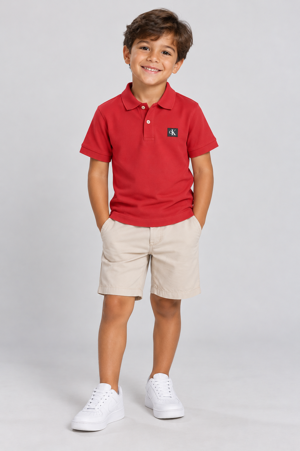 POLO CKJ KIDS MAS MC PREMIUM VERMELHO
