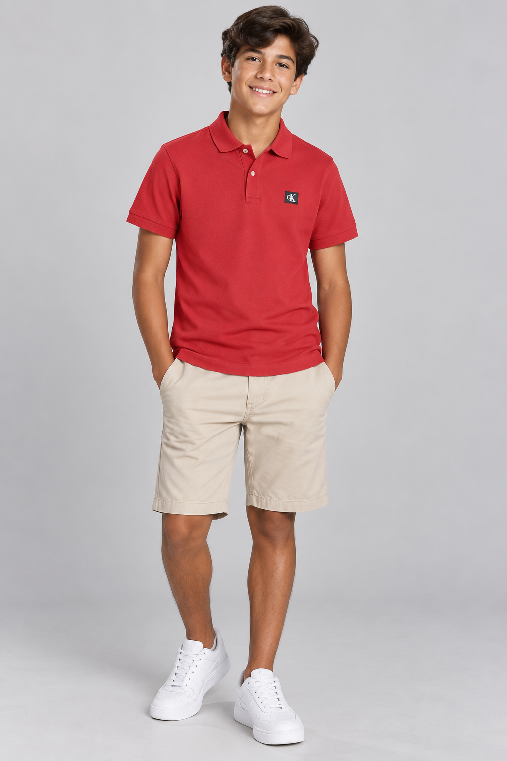 POLO CKJ KIDS MAS MC PREMIUM VERMELHO