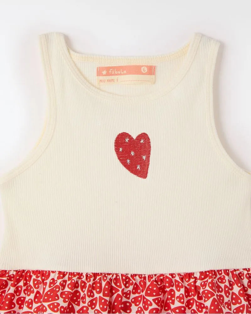 VESTIDO RIBANA CORAZON FABULA VERMELHO
