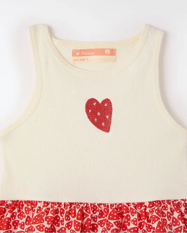 VESTIDO RIBANA CORAZON FABULA VERMELHO