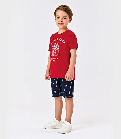 CONJ MAS CAM EST SAILOR BEAR E BER MLT VERMELHO