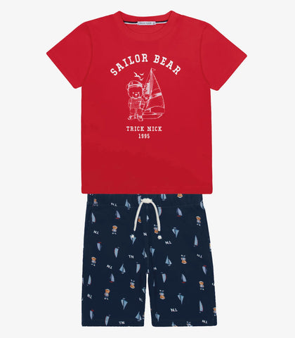 CONJ MAS CAM EST SAILOR BEAR E BER MLT VERMELHO