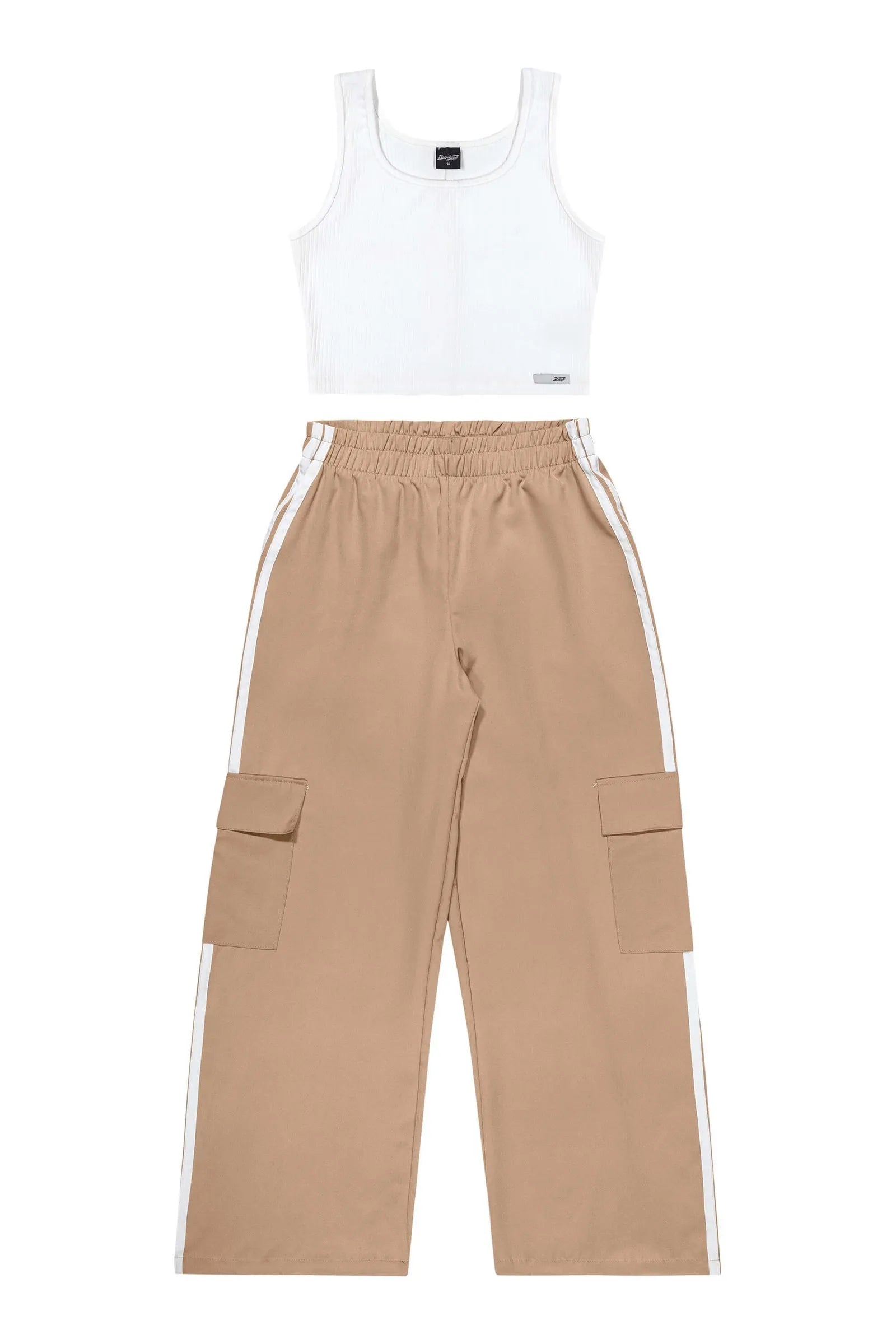 CONJ FEM JUV REG CANEL CALCA MICROFIBRA BRANCO