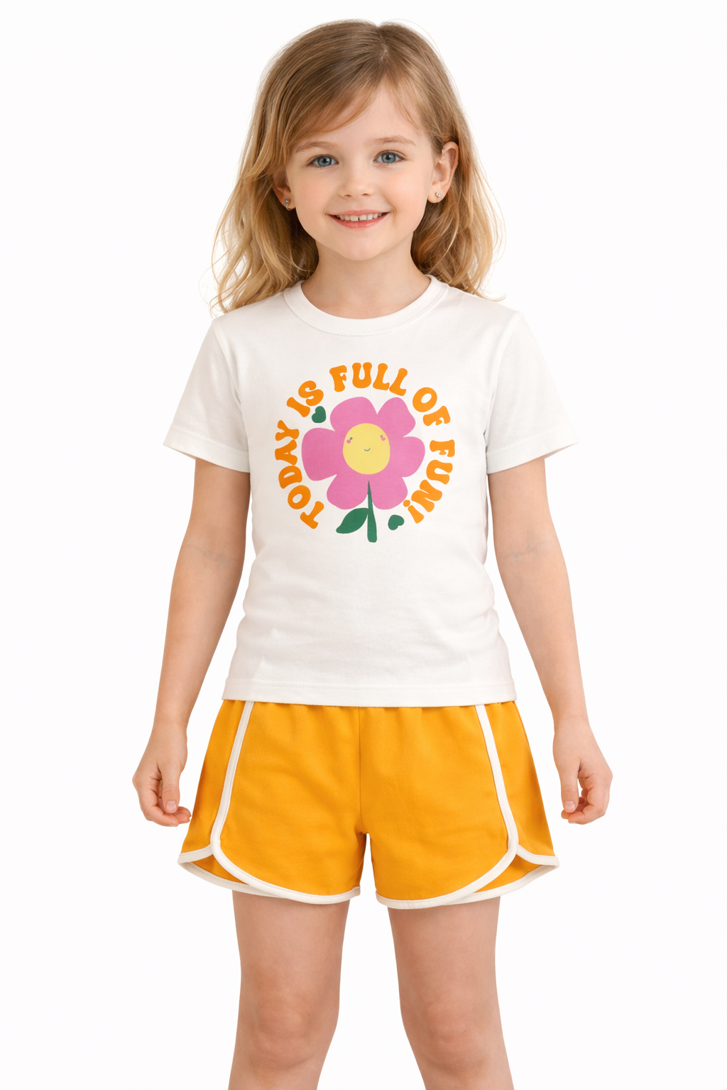 CONJ FEM BL EST FLOR TODAY E SHORT MLT OFF WHITE