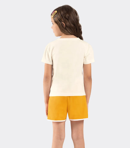 CONJ FEM BL EST FLOR TODAY E SHORT MLT OFF WHITE