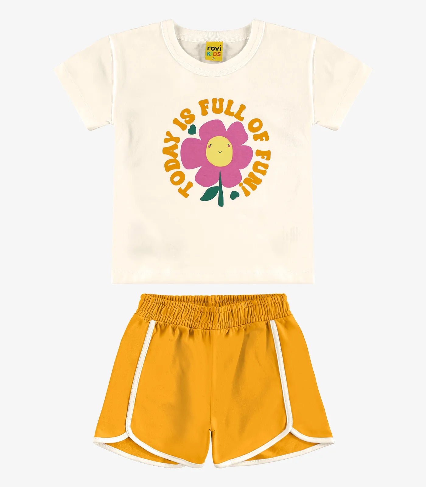 CONJ FEM BL EST FLOR TODAY E SHORT MLT OFF WHITE